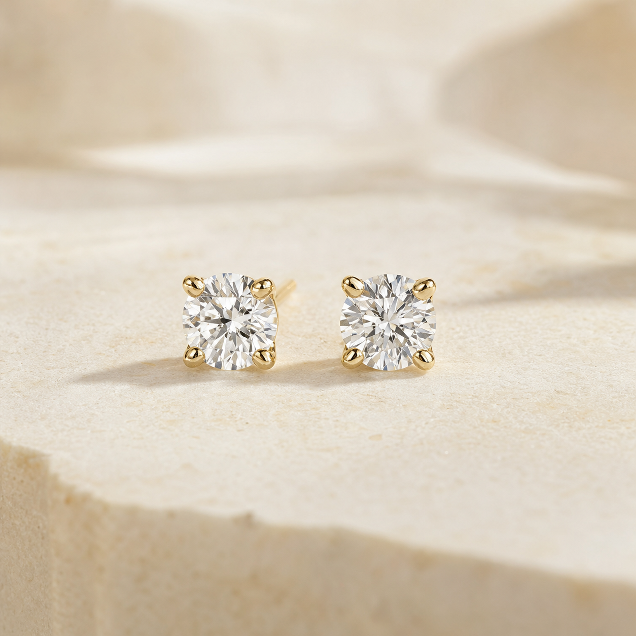 Lab diamond stud earrings