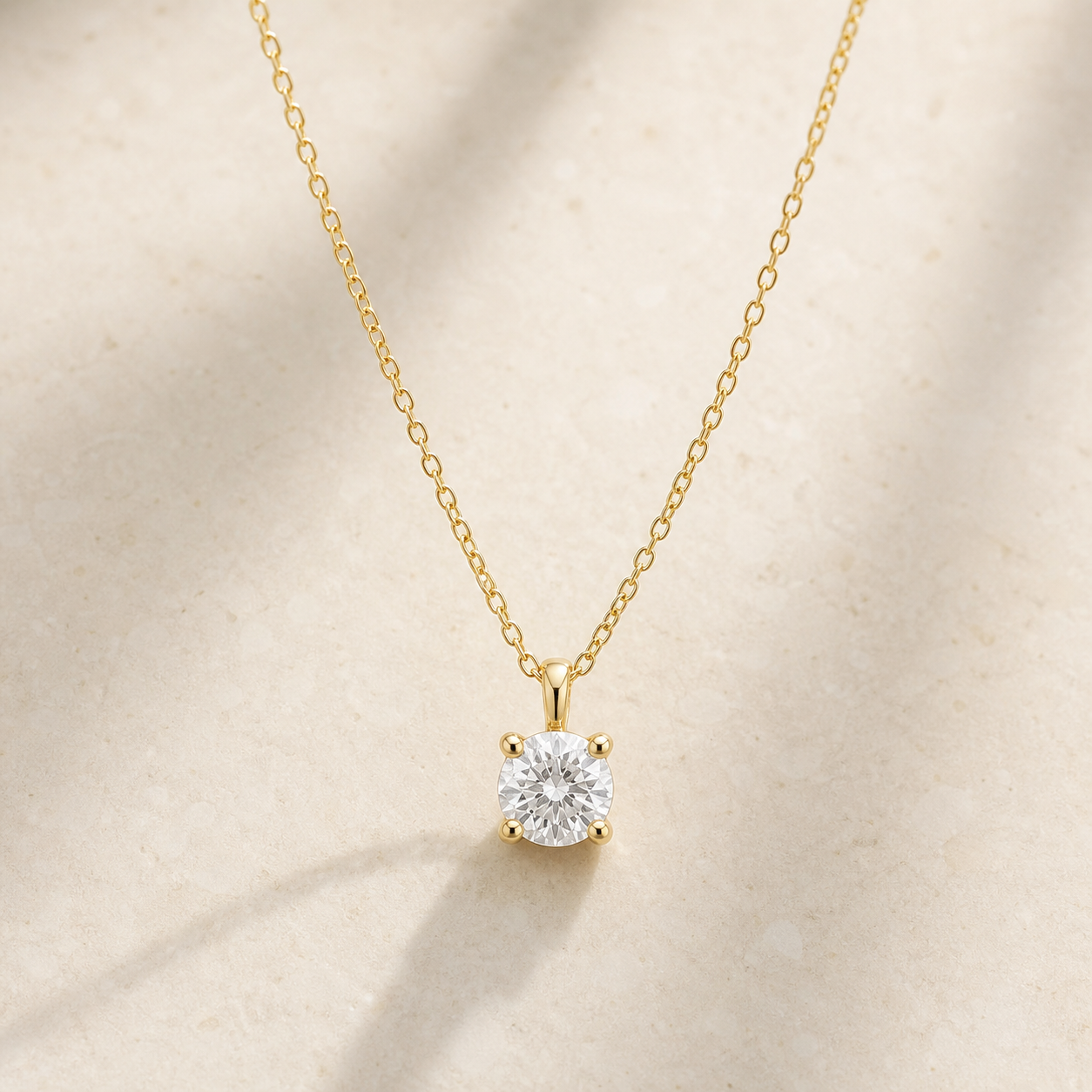 Lab diamond solitaire pendant necklace